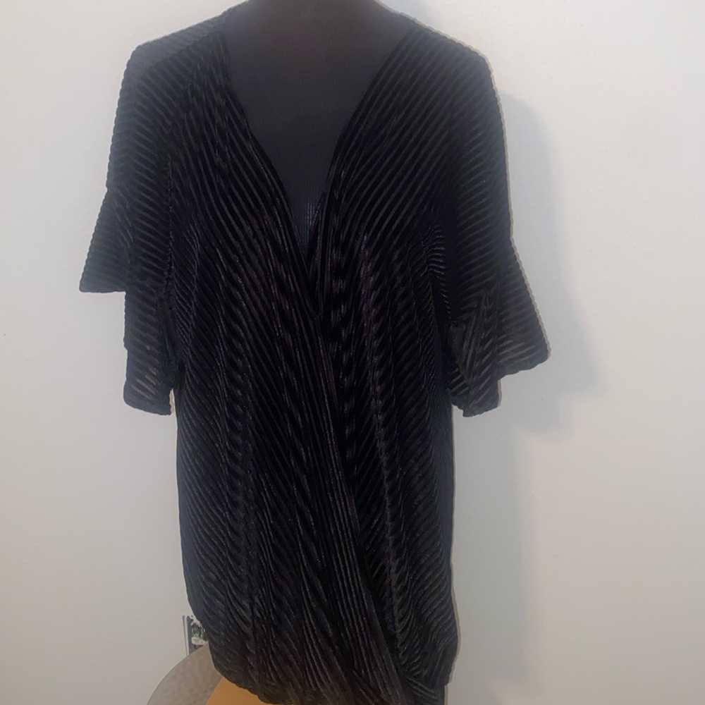 She + Sky Velvet Ribbed Top size 2x
